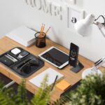 V-CUBE Designs Premium Vegan Leather Valet Tray|Stylish & Modern Office Desk Tray| Table/Bedside/Entryway Organiser for everyday essentials like Keys, Phone, Watch, Wallet, Jewellery|Spill-Proof| Grey - Image 3
