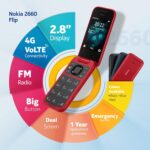 Nokia 2660 Flip 4G Volte keypad Phone with Dual SIM, Dual Screen, inbuilt MP3 Player & Wireless FM Radio | 1 Year Replacement Guarantee | Black - Image 2