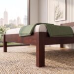 Furnire Carp Sheesham Wood Single Bed Without Storage for Bedroom Home Solid Wood Palang Cot for Hotels - Honey Finish - Image 3