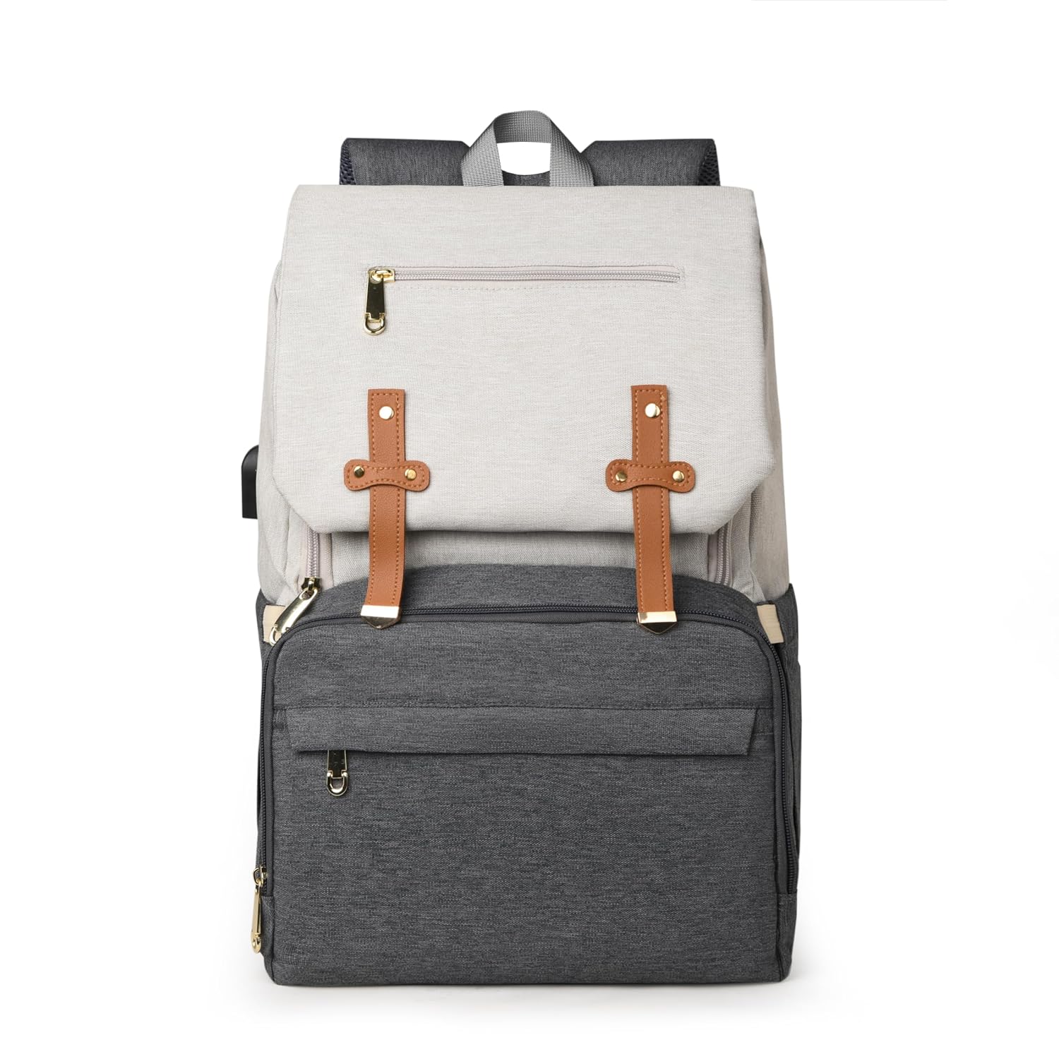 81e-nX3swgL._SL1500_.jpg Winnies Diaper Bag for Mothers – 2-in-1 Travel Backpack & Tote with USB Charging Port, Anti-Theft Pocket, Insulated Bottle Holders & Multiple Compartments - Image 1