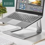 RUBOXA Ergonomic Laptop Stand for Desk - Elevated Computer Stand With Nonslip Tabs - Prevents Shoulder, Back and Neck Pain and Overheating (Silver) - Image 8