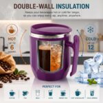 MAGIC SPOON Stainless Steel Travel Coffee Mug with Handle, Insulated Tea Cup, BPA-Free Double Wall Tumbler for Hot-Cold Beverages, Office, Home,Car- Pista-Purple, (Combo Pack (300ml X 2)) - Image 6