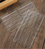 Clear Rubber Feet, 2.24 inch Strip Door Self Adhesive Silicon Bumper Pads for Drawers, Table Tops, Cupboard, Frames, Glassware and Furniture, Mute Buffer Door Protector, 1 Sheet (10 PCS)