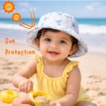 Baby Eli Premium Cotton Summer Bucket Hat – Breathable Wide Brim Sun Cap for Infants & Toddlers (6-24 Months), Soft Sun Protection Beach Hat for Boys & Girls White - Image 2