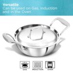 Hawkins Pro 1.5 Litre Deep-Fry Pan, Triply Stainless Steel Kadhai with Steel Handles and Steel Lid, Small Kadhai, Silver (PSK15S) - Image 6
