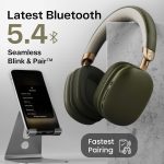 GOBOULT Fluid X Headphones Bluetooth Wireless 60H Playtime, 40mm Bass Driver,Zen ENC Mic,Type-C Charging,Gaming Mode, BTv 5.4, Made in India, Headphones Wireless with mic (Pine Green) - Image 11