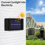 Gesto Plastic 8W Solar Up Down Wall Sconce Light Waterproof 2-Way Led Outdoor Wall Lamp with 1200mAh Battery,Auto Day Off & Night On,Exterior Light for Garden,Fence,Balcony,Patio,Stairs- Pack of 2 - Image 4
