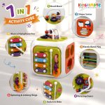 Kidsmate Montessori 7-in-1 Activity Cube for Babies 12-18 Months | Sensory Busy Cube Toy for Toddlers | Shape Sorter Learning Toy | Fine Motor Skills Development | Educational Gift for Boys & Girls - Image 3