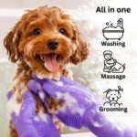 Dog Shampoo Gloves for Bathing – Silicone Dog Washing Gloves with Bristles – Pet Hair Removal Glove for Dogs & Cats – Puppy Essentials – Dog Grooming Supplies & Accessories – Shampoo Brush for Pets - Image 2