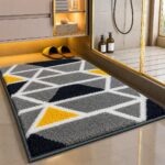 Roseate Mosaic Super Soft (40x60 cm) Microfibre 2000 GSM Bath Mat Super Absorbent Anti-Skid Door Mats for Home/Bathroom Mat/Bedroom/Kitchen/Floor Mat (Grey) Pack of 1