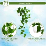 fancymart Pack of 2 Artificial Vine Plants with Small Pot (45 cm) – Natural Touch & Feel Hanging/Falling Greenery for Home & Office Décor - Image 6