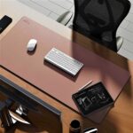 V-CUBE Designs Premium Vegan Leather Desk Mat 90X45cm 2.4mm Thick&Padded|Laptop Mat/Extended Mouse Pad/Stitched, Reversible, Sturdy Deskspread with High Tear/Peel Strength|Anti-Slip,Splash-Proof| Tan - Image 8