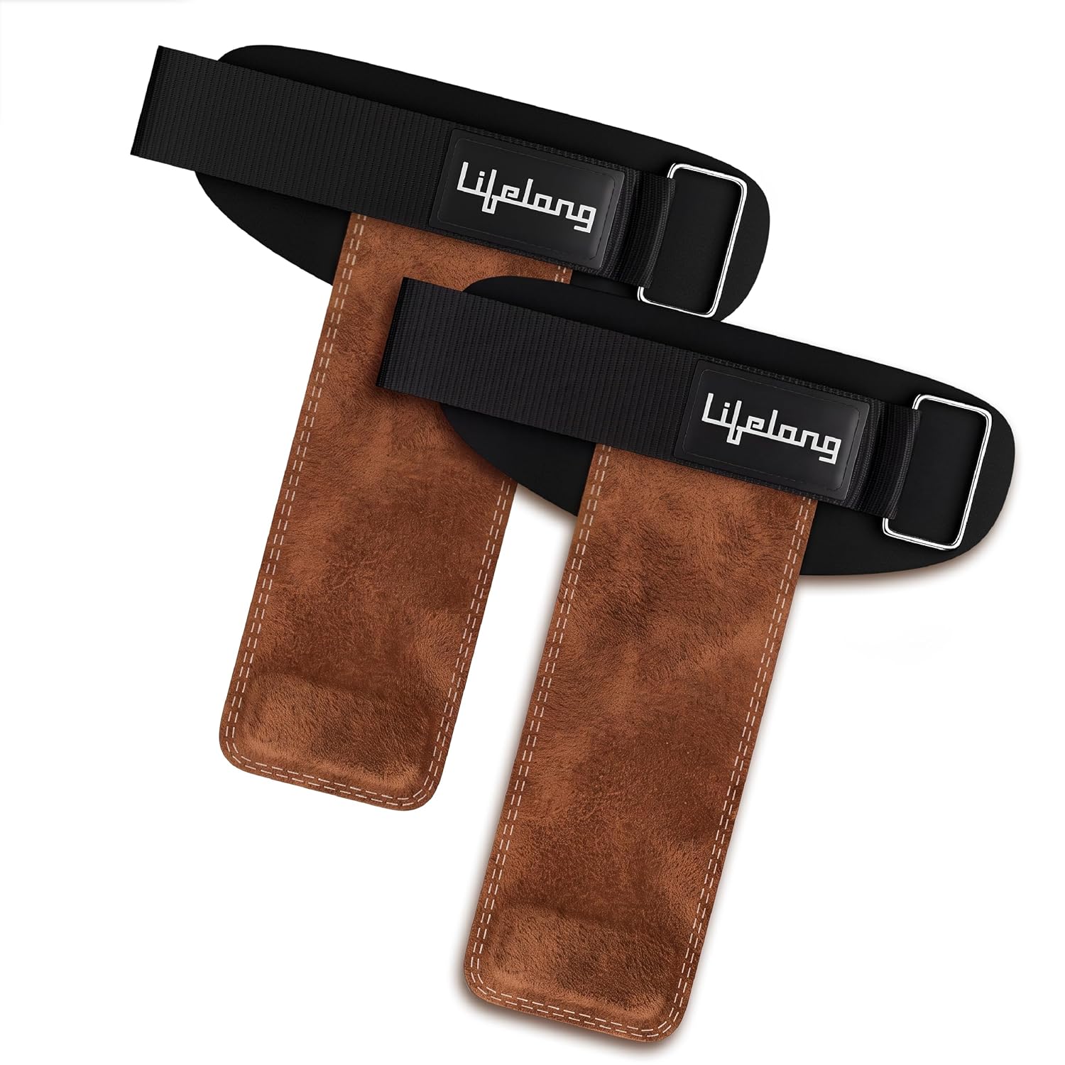 81ijdyFrCtL._SL1500_.jpg Lifelong Leather Weight Lifting Straps with Wrist Support | Grip Straps for Weight Lifting | Wrist Band for Workout | Fitness Accessories for Men & Women | Home Workout Equipment - Image 1