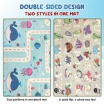 Extra Large Baby Play Mat 5x4 Feet, Reversible Foldable Crawling Mat, BPA Free Waterproof Floor Play Mat for Kids & Infants, Soft Cushioned Learning & Activity Mat(Blue Whale & sea Theme) - Image 5