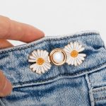 SHUTTLE ART 2pcs Jeans Button Pins Waist Tightener Set, No Sewing Required, Flower Jean Buttons Pins,Adjustable Waist Buckle Set,Buttons for Loose Jeans Button Waist Adjuster for Pants Skirts - Image 6