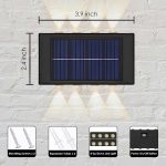 Gesto Plastic 8W Solar Up Down Wall Sconce Light Waterproof 2-Way Led Outdoor Wall Lamp with 1200mAh Battery,Auto Day Off & Night On,Exterior Light for Garden,Fence,Balcony,Patio,Stairs- Pack of 2 - Image 7