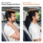 FOVERA Car Neck Rest Pillow | 2 Years Warranty | Memory Foam Neck Pillow for Car, Car Seat Head Rest Cushion for Neck & Cervical Support - Relieves Neck Pain (Medium, Black, Pack of 1) - Image 6
