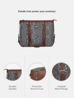 ZOUK Office Bag | Stylish Bags for Office Use | Laptop Bag 15.6 inch | Stylish Tote for Office Use | Purse for Women | Vegan Leather Handbag | Daily & Travel Use | - Image 5