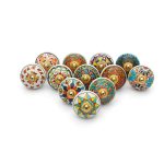 Craft Trade Multicolor Mandala Ceramic Cabinet Knobs - Set of 12 | 1.5 Inch Diameter Handmade Floral Design Pulls for Drawers & Wardrobes Premium Decorative Furniture Knobs with Fitting Hardware - Image 2
