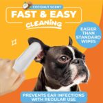 Paw Science Dog Ear Cleaner Wipes – Finger Wipes for Dogs & Cats – Cleaning, Soothing, & Deodorizing Itchy Ears – Pet Ear Relief Solution (Coconut) - Image 2