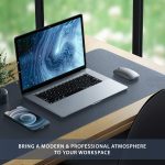 SEASPIRIT Double side Non-Slip Desk Pad Waterproof PVC Leather Table Protector Large Mouse Pad, Easy Clean Laptop Writing Mat for Office /Home (Brown+Gray, Pack of 1) (60*35, Navy blue and Yellow) - Image 4