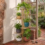 6 Potted Decorative Plant Stand | Anti-Rust Multi-Tier Stand for Indoor Outdoor Plants| Vertical Plant Stand for Living Room, Bedroom, Office Corner | Gamla Stand | Trendy Planter Rack | Size – 37x18 Inch (HxL) - Gold - Image 7