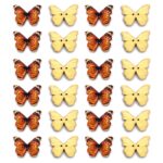 Wooden Butterfly Shape Buttons 2 Hole Sewing Buttons for Fashion/Replacement/Decorative/Jackets/Kurtis and Also Used DIY Art and Craft item (708 - Wooden BUTTERFLY Buttons 24 pcs)