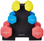 Amazon Brand - Symactive Neoprene Coated Dumbbell Combo with Stand 15 Kg, Set of 2 (1.5 Kg, 2 Kg, 4 Kg)