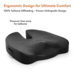FOVERA Orthopedic Coccyx Seat Cushion for Tailbone Pain | 2-Years Warranty | Memory Foam Chair Pad for Sciatica & Back Pain Relief (18 x 17 Inch), Fits Up to 120Kg Wt, for Chair & Car (Mesh Black) - Image 4