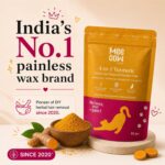 4 in 1 Turmeric Bikini Wax Powder Tan Removal Hair Removal Skin Brightening Turmeric Bikini Line Hair Removal Waxing Powder Made For Sensitive Skin No Heat No Strip Bikini Wax Powder For Women 80g - Image 2