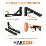 Foldable Shelf Bracket 16 Inch Heavy Duty, Folding Table Bracket Wall Mounted Support for Fold Down Table, Workbench, Kitchen Counter, Study Desk & Space Saving Shelf, Black Metal Bracket Pack of 2 - Image 5