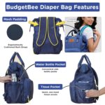 Motherly Patented Baby Diaper Bag Backpack for Moms | Water-Resistant Maternity & Baby Travel Bag with Multiple Pockets | Hospital Bag for Newborn Essentials (Budgetbee, Navy Blue) - Image 5