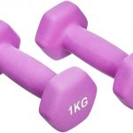AmazonBasics Neoprene Dumbbell Pair, 2 x 1Kg Violet
