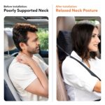 FOVERA Car Neck Rest Pillow | 2 Years Warranty | Memory Foam Neck Pillow for Car, Car Seat Head Rest Cushion for Neck & Cervical Support - Relieves Neck Pain (Standard, Black, Pack of 1) - Image 6