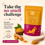 4 in 1 Turmeric Bikini Wax Powder Tan Removal Hair Removal Skin Brightening Turmeric Bikini Line Hair Removal Waxing Powder Made For Sensitive Skin No Heat No Strip Bikini Wax Powder For Women 80g - Image 3