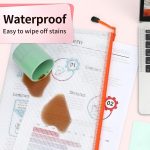Umriox 12PCS Plastic Mesh Zipper Pouch, Zipper Bags, Letter Size/A4 Size Waterproof Document Pouch, for School Office Supplies and Travel Cosmetics Travel Accessories - Image 3
