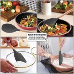 Silicone Spatula Set, Heat-Resistant Silicone Kitchenware, Kitchen Baking Cooking Utensils Sets and Supplies for Home Cooking, Spatulas for Nonstick Cookware (Silicone Spatula 12 pcs) Black - Image 3