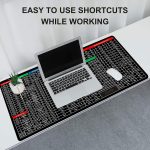Zerfa Extra Large (800x300x2mm) Extended Gaming Laptop Mouse Pad, Thick Non-Slip Rubber Base Desk Mat Keyboard pad for PC/Computer (Office Software English Shortcut Key Design) Black - Image 6