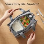 SaleOn Insulated Lunch Bag for Women & Men | Waterproof Soft Cooler Tote | Leakproof, Reusable with Pockets | Thermal Lunch Box for Office, Travel, Picnic (Light Grey) - Image 3