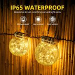 ROSHWEY Solar Lantern, 2 Pack Garden Decor Lights Waterproof Outdoor Lanterns with 30 LED Solar Lights Patio Hanging Lights for Backyard Fence Pathway Porch Decorative, Warm White - Image 6