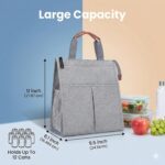 SaleOn Insulated Lunch Bag for Women & Men | Waterproof Soft Cooler Tote | Leakproof, Reusable with Pockets | Thermal Lunch Box for Office, Travel, Picnic (Light Grey) - Image 4