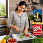 OrganizeMee Stainless Steel Chopping Board Large for Kitchen - Premium Cutting Board Vegetable and Fruit Cutter Chopper, Heavy-Duty Metal Chopping Board, Big Size Pad (36 cm X 25 cm) - Image 2