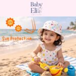 Baby Eli Premium Cotton Summer Bucket Hat – Breathable Wide Brim Sun Cap for Infants & Toddlers (6-24 Months), Soft Sun Protection Beach Hat for Boys & Girls White - Image 2