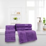 Trident Soft Comfort Air Rich Towel 100% Cotton Hand Towel for Daily use, 500 GSM Highly Absorbent Towels for Men/Women, 4Pc Hand Towel Set (41 cm X 66 cm), Plum - Image 2