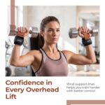 Lifelong Leather Weight Lifting Straps with Wrist Support | Grip Straps for Weight Lifting | Wrist Band for Workout | Fitness Accessories for Men & Women | Home Workout Equipment - Image 3