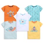 LuvLap Baby Boys Regular Fit 100% Cotton Half Sleeve Boys T-Shirt Pack of 5
