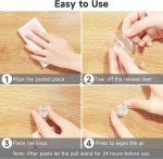 T ESSENTIALS 8 Pcs Self-Adhesive Crystal Acrylic Pull Knobs for Cabinet, Drawer, Wardrobe Hook Diamond Stickers Sticky Hook Decorative Furniture Handles for Kitchen, Bathroom, Dresser, Door (Clear) - Image 4