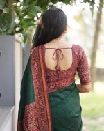 Woven Kanjivaram Silk Blend, Pure Silk Saree (Mustard) - Image 3