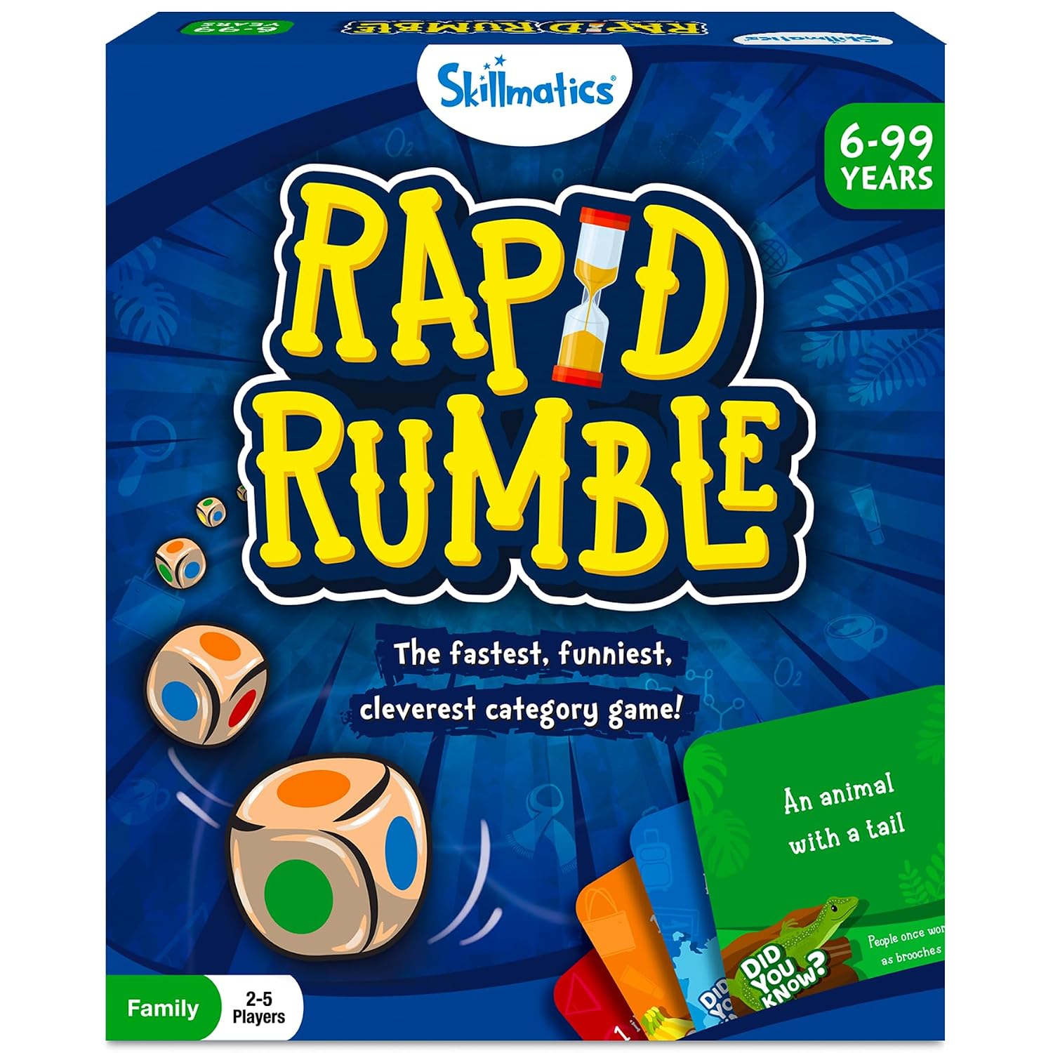 81suNUnUn4L._SL1500_.jpg Skillmatics Rapid Rumble - Fast-Paced Board Game for Kids, Teens & Adults, Fun for Family Game Night & Educational Toy, Quick-Thinking Card Game, Ages 6, 7, 8, 9 & Up | Quick Thinking Category Game, Fun for Family Game Night & Educational Toy, Gift for Boys & Girls Ages 6, 7, 8, 9 & Up - Image 1