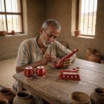 Premium Terracotta Clay Miniature Musical Instruments Combo | Handmade Clay Tabla Veena Harmonium Showpiece for Home Decor, Return Gift, Table Decoration, Indian Handicraft (Large) - Image 8